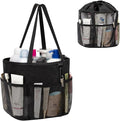 Mesh Shower Caddy Portable, Large Capacity Shower Bag Quick Dry Bathroom Tote, Travel Toiletry Bag Organizer with 6 Pockets for Dorm Room, Gym, Bathroom, Swimming, Camping, Beach, Travelling