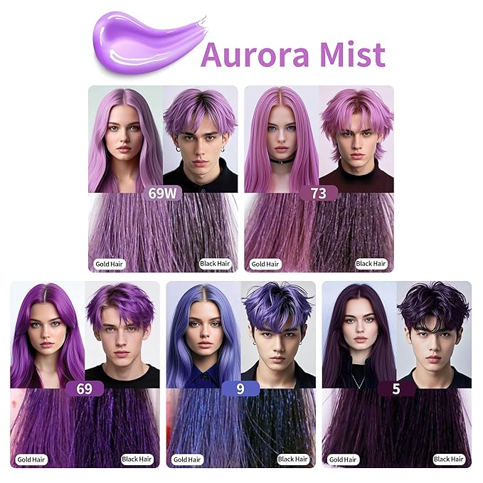 Temporary Hair Color Gel, Purple Hair Dye Color Gel Washable Natural Instant Hair Color Wax for DIY Hairstyle for Kids Men Women(Color #5)