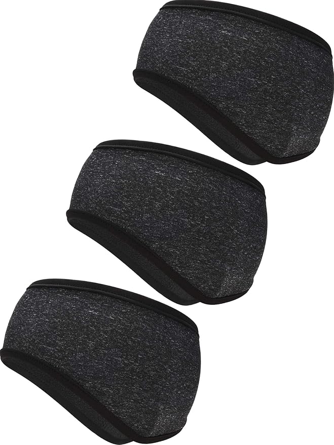 Blulu 3 Pcs Fleece Ear Warmers for Men Women Headband Cover Ear Muffs for Cold Weather Winter Running Cycling Ski