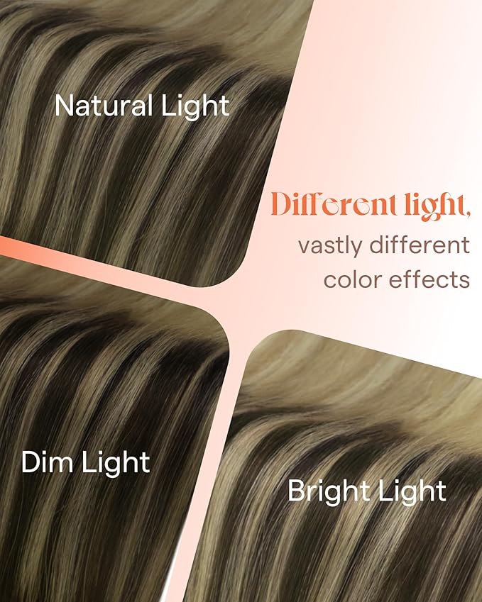 Sunny Tape in Hair Extensions Human Hair Dark Brown Balayage Blonde Hair Extensions Real Human Hair Tape ins 22 Inch Tape in Extensions 20Pcs 50g