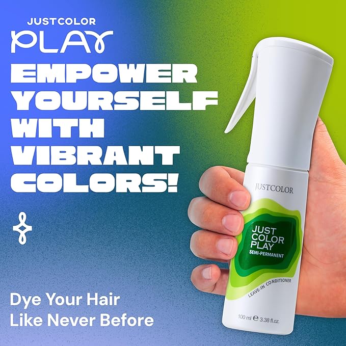 Just Color Hair Dye Spray | Semi-Permanent | Adjustable Tone | Sets in 10 Minutes | Stain-Free | Lasts 8-12 Washes | Yuzu Yellow Hair Dye Spray | Ammonia & PPD Free | Pack of 2