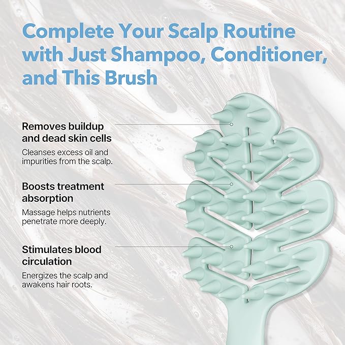 Sylune Scalp Massager Brush 2-Pack – Leaf-Grip Shampoo Scrubber for Deep Clean & Hair Care, Gentle for All Hair Types