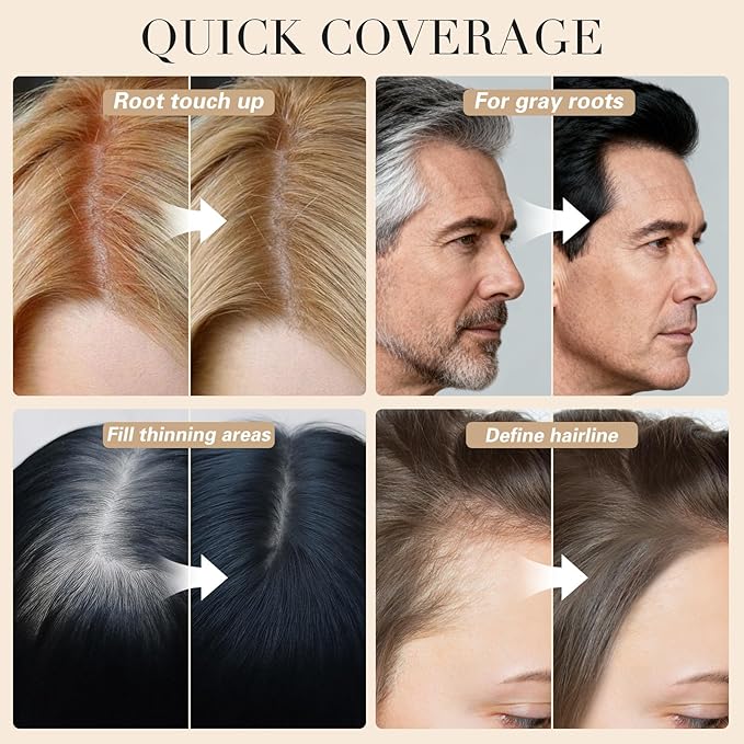 Root Touch Up Hair Color – 3 Color Blendable Hairline Powder for Gray Coverage, Root Cover Up & Thinning Edges – 48H Sweat Resistant, Natural Finish for Women & Men – Blonde