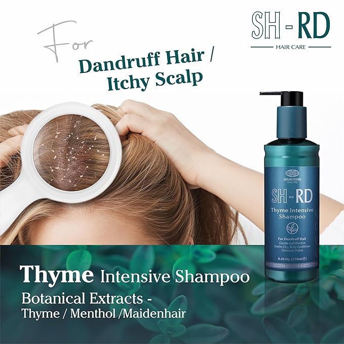 SH-RD Thyme Intensive Shampoo for Itchy Scalp and Dandruff Relief | 1% Zinc Pyrithione Added | Soothing, Rebalancing Scalp Condition - 16.9oz/500ml