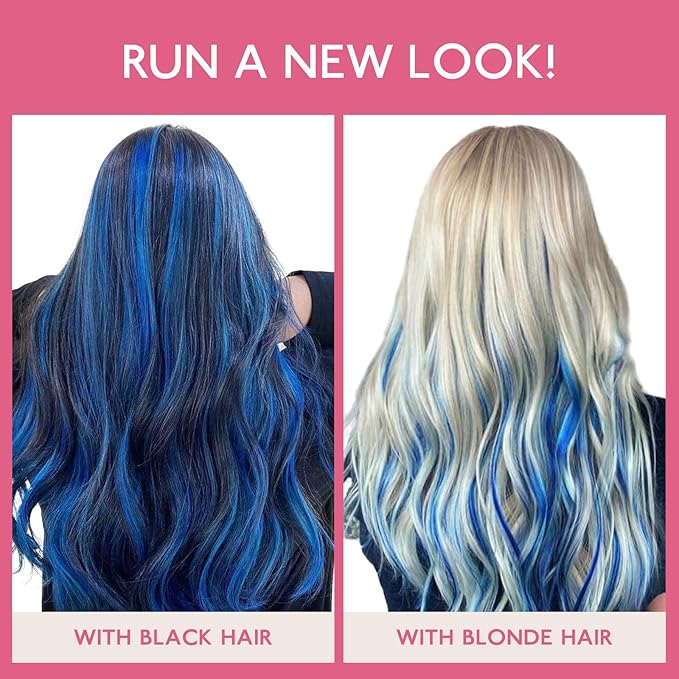 Wennalife Tape in Hair Extensions Human Hair Blue Tape in Extensions, 10pcs 20g 10 inch Remy Invisible Tape Ins Straight Colored Soft Real Human Hair Tape in Extensions Refill Set Extensions