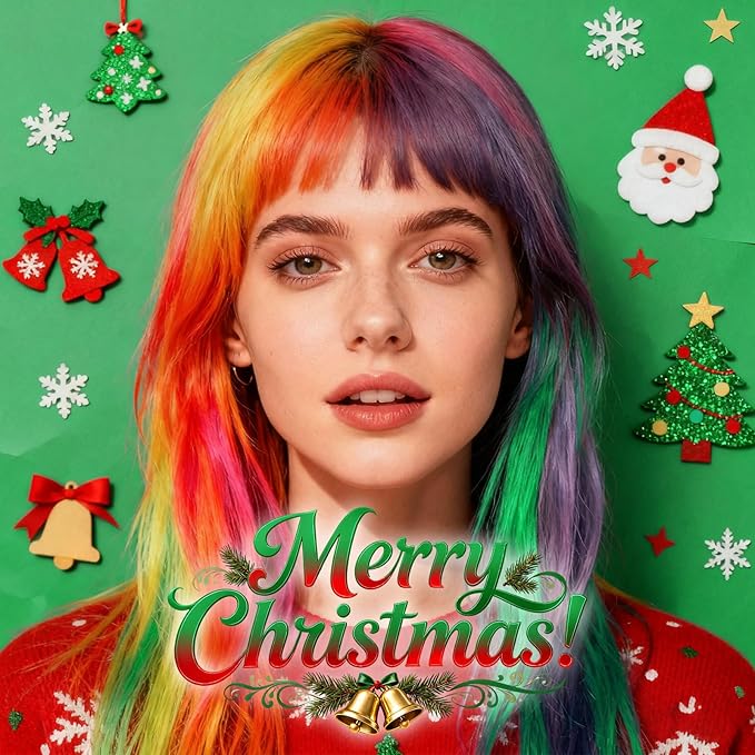 Christmas White Hair Spray Color Temporary Hair Color Spray for Kids Women Men, Washable Temporary White Hair Dye Paint, Hair Color Wax for Halloween Cosplay Festival Party Costume Makeup DIY, 4.06 oz