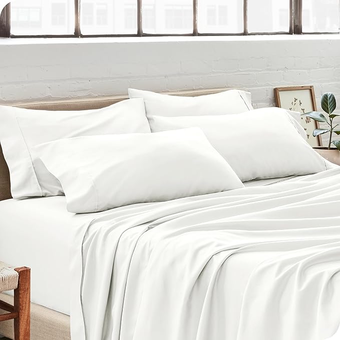 Bare Home Microfiber Bulk Pillow Cases - Standard/Queen Size Set of 4 - Cooling Pillowcases - Double Brushed - Ivory Pillowcases 4 Pack - Easy Care (Standard - 4 Pack, Cream)