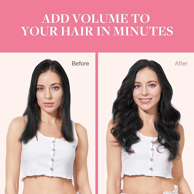 GOO GOO Clip in Hair Extensions Real Human Hair, Remy Human Hair Extensions Clip ins for Women, Natural Human Hair, 22inch 150g 7Pcs, 1B Natural black