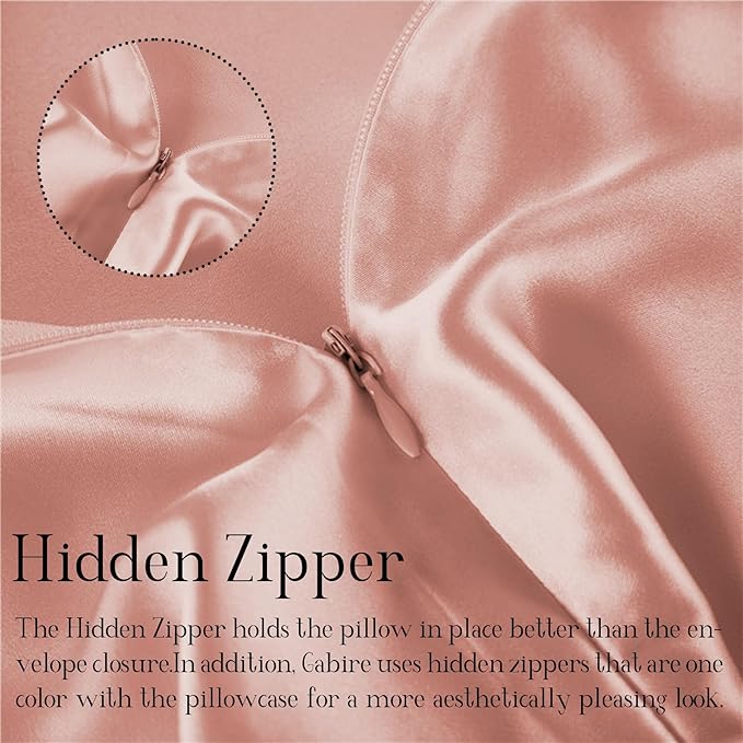 Mulberry Silk Pillowcases Set of 2, Both Sides Real Silk Pillow Covers for Hair and Skin Cool Pillowcase Organic Silk Pillowcase 2 Pack with Hidden Zipper, Coral Pink, King (20"×36")