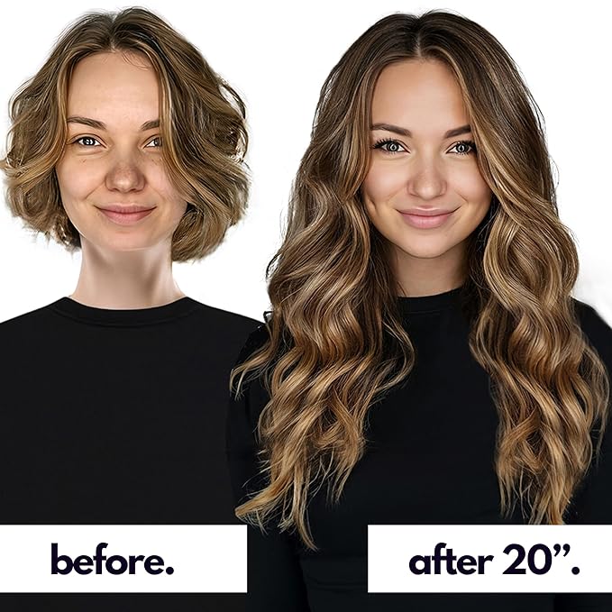 Irresistible Me Real Human Hair Extensions Clip Ins – 100% Human Hair Clip In Extensions for Length & Volume – Invisible Extension – Heat Resistant & Dyeable–Rooted Beige Highlights, 20 Inches