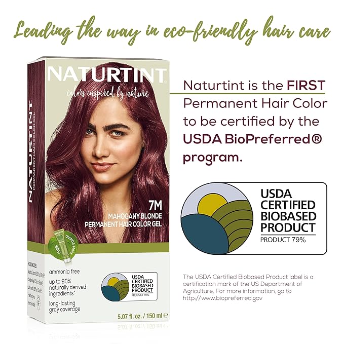 Naturtint 7M Mahogany Blonde Permanent Hair Color (Pack of 6), Ammonia Free, Vegan, Cruelty Free, up to 100% Gray Coverage, Long Lasting Results (Packaging may vary)