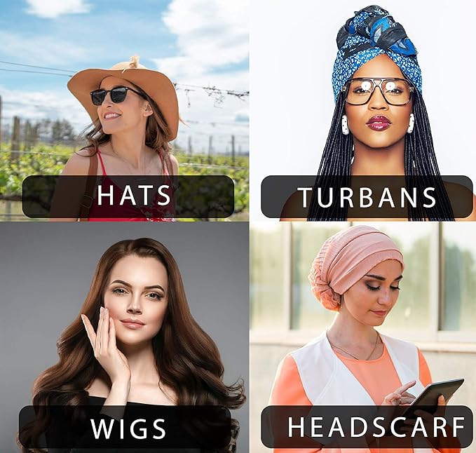 Madison Headwear Wig Grip Headbands For Women- Adjustable To Custom Fit Your Head - Velvet Comfort - Wig Bands No Slip Breathable Lightweight Material For All Day Wear! Keep Wig Comfortably Secured