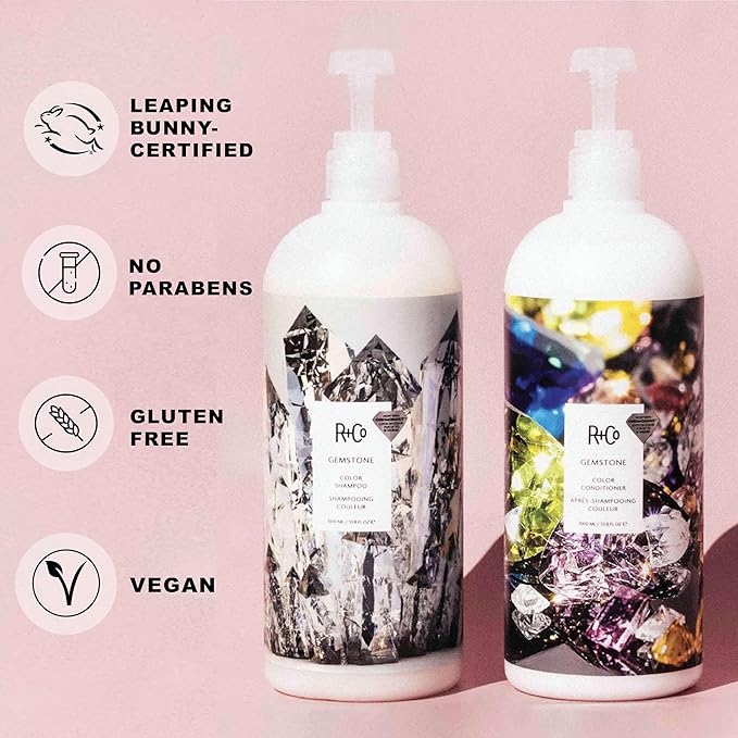 R+Co Gemstone Color Shampoo & Conditioner Set | Protects Color, Repairs & Nourishes | Vegan + Cruelty-Free | 33.8oz (Pack of 2)