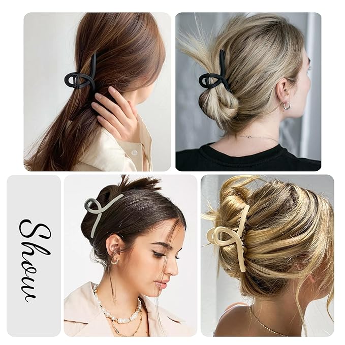 Big Hair Claw Clips Large Matte Butterfly Hair Clips 5.1" Oversize Hair Clip for Long Thick/Thin Hair Barrette Accessories for Women's and Girl's 4 PCS