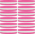 ONUPGO Sweatband Headbands for Men & Women -12PCS Sports Headbands Moisture Wicking Athletic Cotton Terry Cloth Headband for Tennis,Basketball,Football,Gym,Working Out