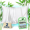 Pillow Cases - 100% Viscose Derived from Bamboo - Cooling Pillowcase - King Size, White, Set of 2 Zippered - for Hot Sleepers - Soft Pillow Covers - by Vegan Silk