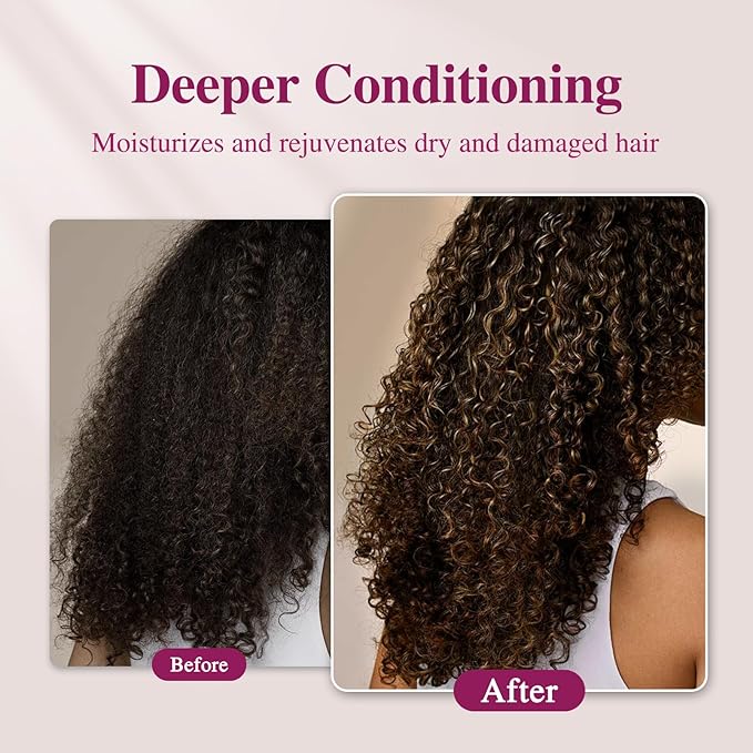 Heat Cap for Deep Conditioning: 10-Level Heats Up Quickly 3 Time Settings Hair Steamer for Natural Hair Home Use Thermal Steam Cap for Black Hair Portable Heating Caps Pink
