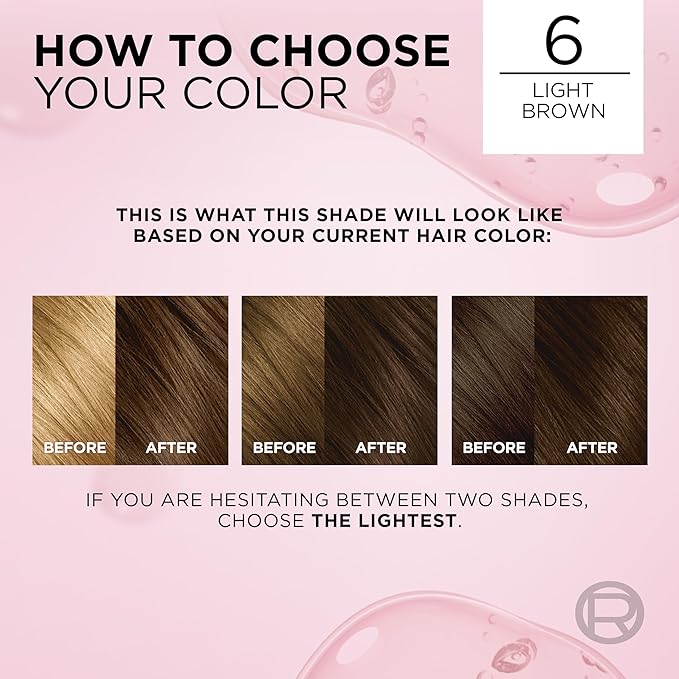 L'Oreal Paris Excellence Crème Permanent Hair Dye, Triple Care Hair Color with Pro-Keratine Complex for 100% Gray Hair Coverage, 6 Light Brown, 1 Kit (Pack of 2)