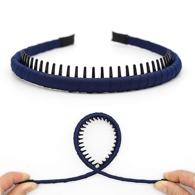 Fashion Headbands for women Girls Non-slip hair band Comfy Headband Hair Hoop Resin teeth Comb Hair Accessories (4 Colors)