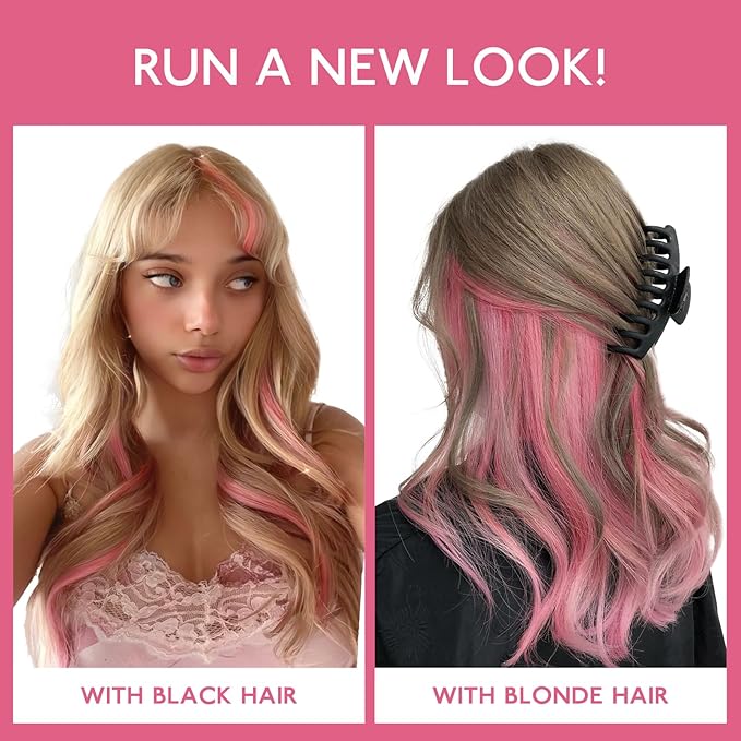 WENNALIFE Peach Pink Clip in Hair Extensions Real Human Hair 35g 6pcs 24 Inch Colored Hair Extensions for Kids Women Colorful Hair Pieces Pop-up Style Straight Extensiones De Cabello Humano Con Clip