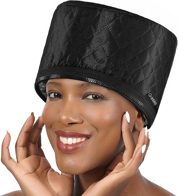 High-Power Hair Steamer Cap for Natural Hair – Deep Conditioning, Easy to Use, Adjustable Heat & Timer, at-Home Salon Treatment for Black Hair Care, Moisture & Repair Treatment for Healthy Hair