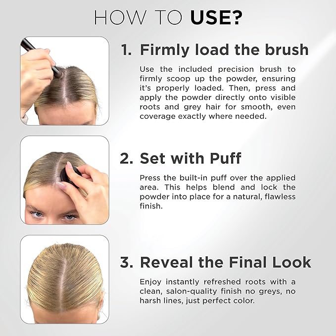 THICK FIBER Root Touch Up Powder with Brush – Covers Grey Roots, Thinning Hair & Bald Spots – Sweat & Water Resistant for Men & Women (Blonde, 0.35 Ounce (Pack of 1))