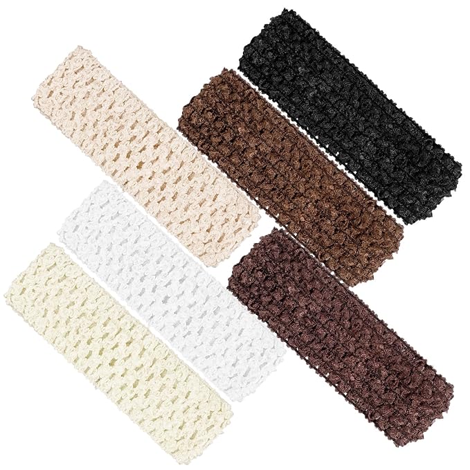 6pcs Crochet Headband Multi Color Retro Knit Elastic Headbands for Women - Soft Stretch Headbands for Parties, Sports, and Everyday Wear