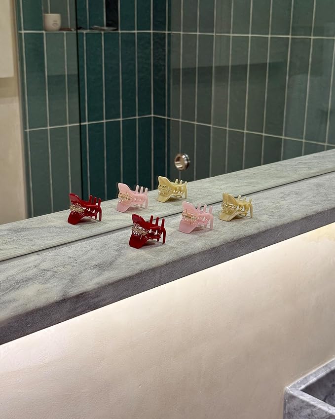 Luxury Pink Claw Clip for Women | Our Acetate Pink Hair Clip Feels Light, Looks Smooth and is Easy to Wear | Use for easy Half Ups with No Snagging and a Secure Grip in our Mini One Inch Size
