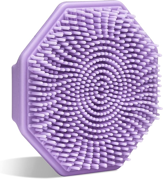 Sud Scrub® Antimicrobial Silicone Face Scrubber, 1 Pack, Gentle Face Exfoliator for Sensitive Skin, Eco Friendly Facial Cleansing Brush, Exfoliating Face Brush for Men and Women (Purple)