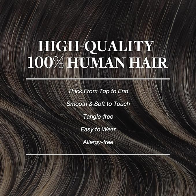 GOO GOO Clip in Hair Extensions Real Human Hair, Remy Human Hair Extensions Clip ins for Women, Natural Human Hair, 22 Inch 170g 7Pcs, 1B/16/1B Balayage Natural Black to Light Blonde