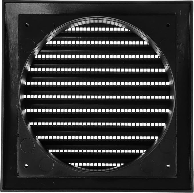 Repa Market 6 Inch Anthracite Dryer Vent Hood/Duct Cover for Walls or Ceiling/ABS Plastic Louvered Air Grille with Built-In Mesh Screen/Exhaust and Dryer Vent Covers for Indoor & Outdoor Use