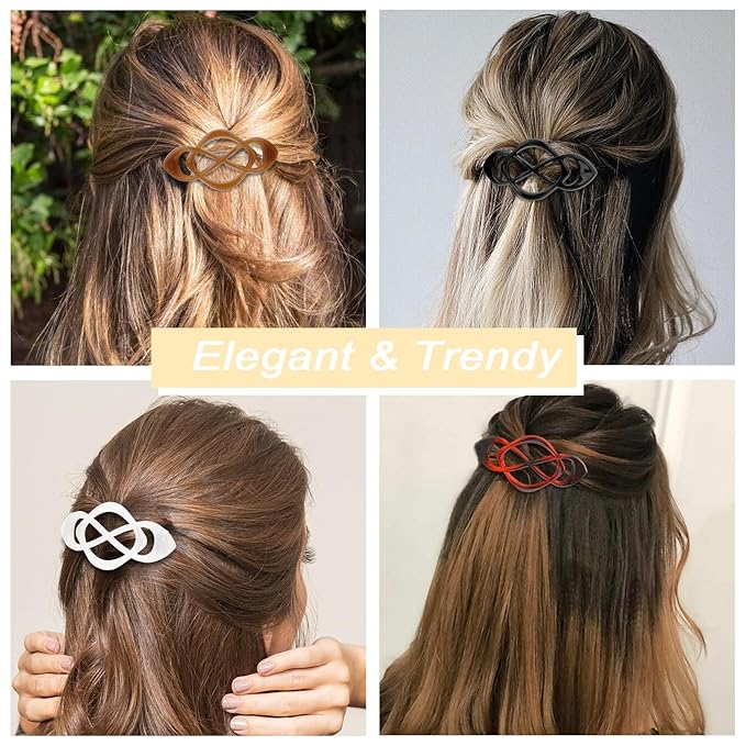 Hair Barrettes for Women 4packs Hair Clips French Barrette Clip for Girls Vintage Accessories for Women Girls