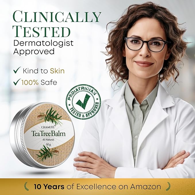 Tea Tree Oil Balm- All Natural | Great Cream for Soothing Eczema, Cracked Foot, Rashes, Jock Itch, Bug Bites, Folliculitis, Acne, Itchy Skin, Cuticles, Psoriasis, Saddle Sores- For Women & Men, 2-Pack
