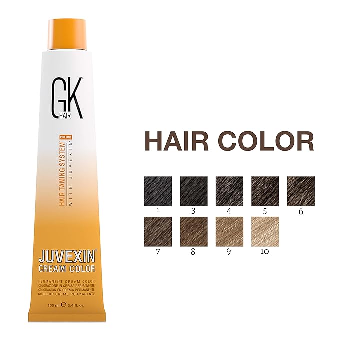 GK HAIR Global Keratin 6.1 Dark Ash Blonde Hair Color Cream Tube (3.4 Fl Oz/100ml) + 20 Volume Developer (5 Fl Oz/150ml) - Professional Permanent Long Lasting Toner Dye