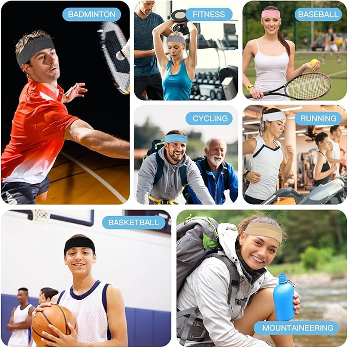 8 Pcs Headbands for Women's Hair, Fashion Hair Bands for Women Soft Elastic Ladies Headband Yoga Gym Hair Accessories