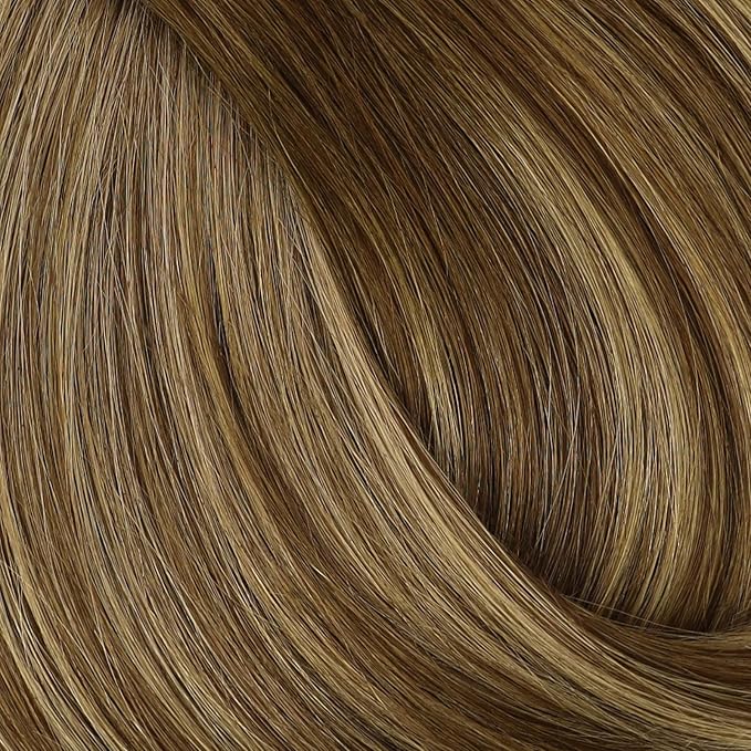 Full Shine Seamless Hair Extensions Clip in 20 Inch Ombre Brown and Medium Brown Highlight Blonde Hair Extension Clip ins Long Silky Straight Hair 60 Grams 3 PCS