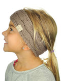 C.C Children's Kids' Winter Warm Cable Knit Fuzzy Lined Ear Warmer Headband