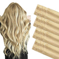 GOO GOO Invisi Edge Tape in Hair Extensions Human Hair, 18D/22F Dirty Blonde Highlights 20pcs 16inch 50g, Virgin Remy Hair, Seamless Injected Tape, Natural Look