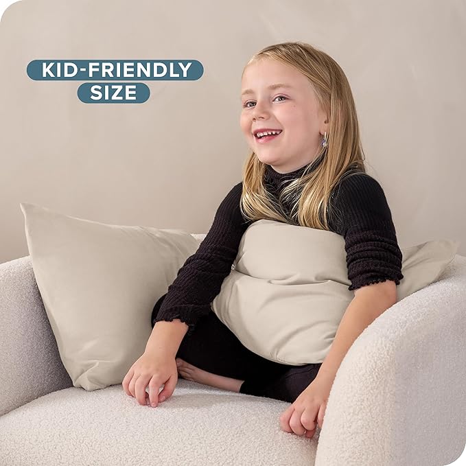 Bare Home Microfiber Pillow Cases - Toddler Size Set of 2 Cooling Pillowcases Double Brushed Sand Pack Easy Care (Toddler Pillowcase 2, Sand)