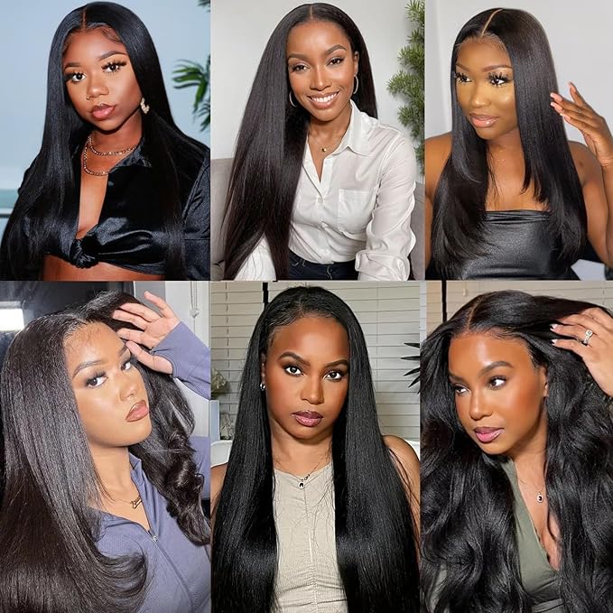 Yaki Straight Clip in Hair Extensions Real Human Hair 8Pcs Remy Human hair Clip ins for Women, Natural Soft Human Hair 120g 28inch #1B Natural Black