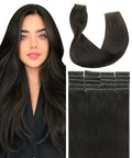 SURNEL Injected Tape in Extensions Real Human Hair 20 Inch Darkest Brown Seamless Invisible Tape in Hair Extensions 20Pcs 45g(#2,20)
