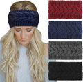 DRESHOW Knit Crochet Headband for Women Ear Warmer Soft Turban Stretch Warmer Headbands Winter Fashion Head Wrap