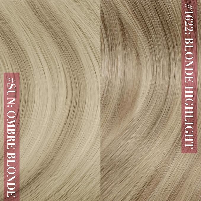 YoungSee 150g Blonde Clip in Hair Extensions Ombre Ash Blonde Mix Platinum Blonde Highlights Real Hair Extensions Clip in Human Hair Balayage Clip on Hair Extensions for Women 22Inch 7Pcs