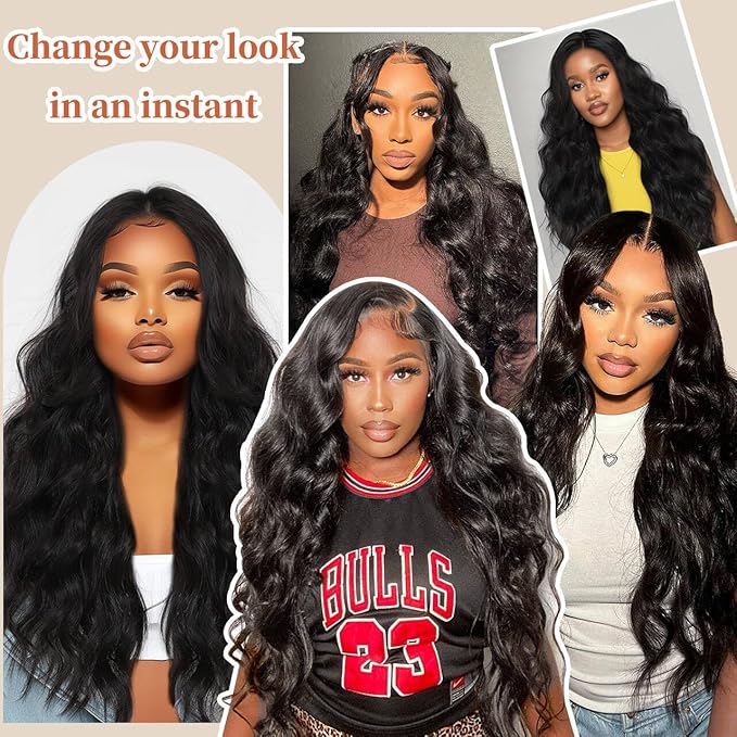 Synthetic Lace Front Wigs Pre Plucked 13x4 HD Lace Black Wigs For Black Women 26 Inch Long Wavy 100% Futura Premium Wig Ready to Wear Beginner Friendly Daily Party Use