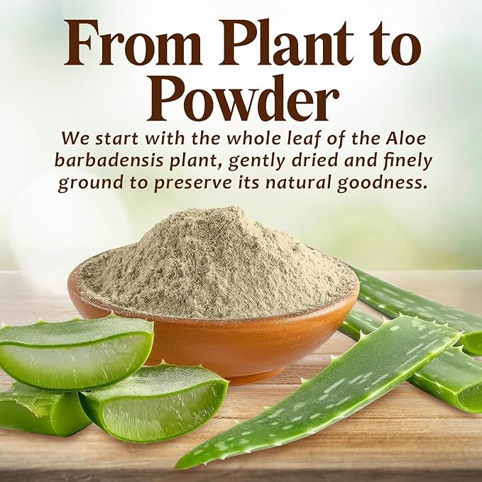 Aloe Vera Leaf Powder – 227g | 100% Pure & Natural | for Skin, Face, Hair & DIY Beauty Masks | Cooling Hydration, Moisturizer & Scalp Soother