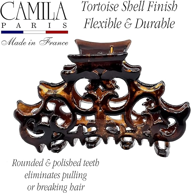 Camila Paris NV106 French Hair Clip for Women, Girls Hair Claw Clips Jaw Fashion Durable and Styling Hair Accessories for Women, Strong Hold No Slip Grip, Made in France