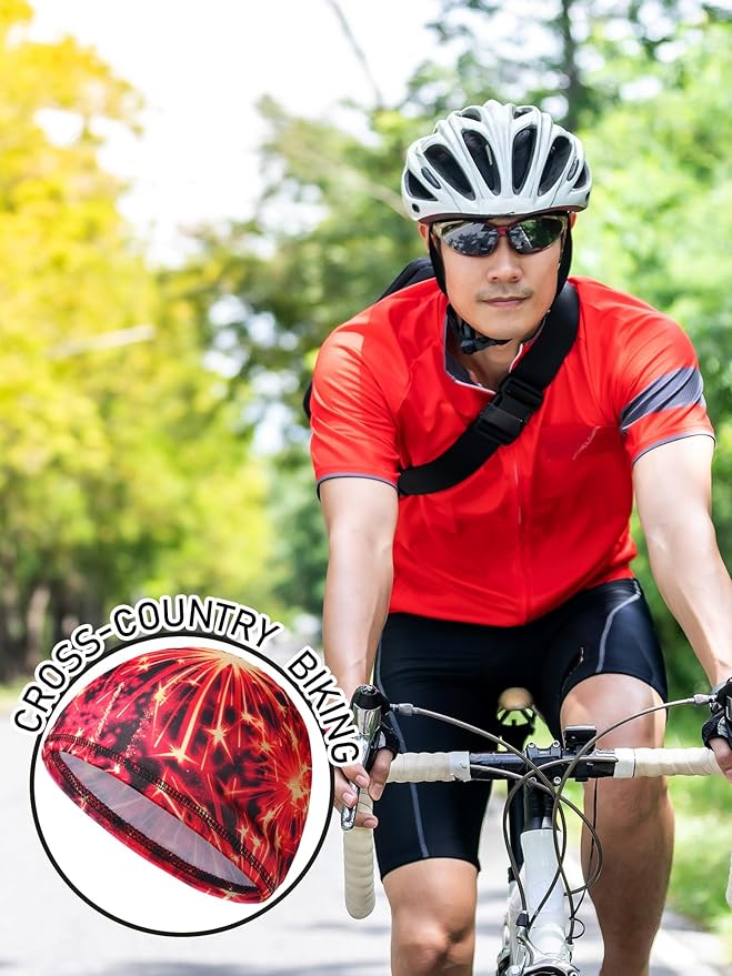 SATINIOR 6 Pcs Cooling Skull Cap Helmet Liner Sweat Wicking Cap Hard Hat Liner Bandana for Men Women Sports Cycling Running