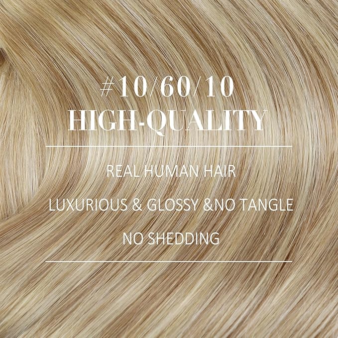 YoungSee 150g Clip in Hair Extensions Real Human Hair Blonde Clip in Human Hair Extensions Gloden Brown with Blonde Balayage Hair Extension Clip ins for Women 22inch