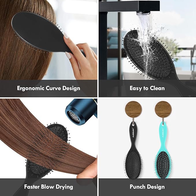 4 Pack Detangling Hair Brush - Air Cushion Detangler Hairbrush with Ultra Soft Bristles for Effortless Tangle Removal - For Wet Dry Damaged Curly Hair for Women Men Boys Girls Adult Kids -Mixed Colors