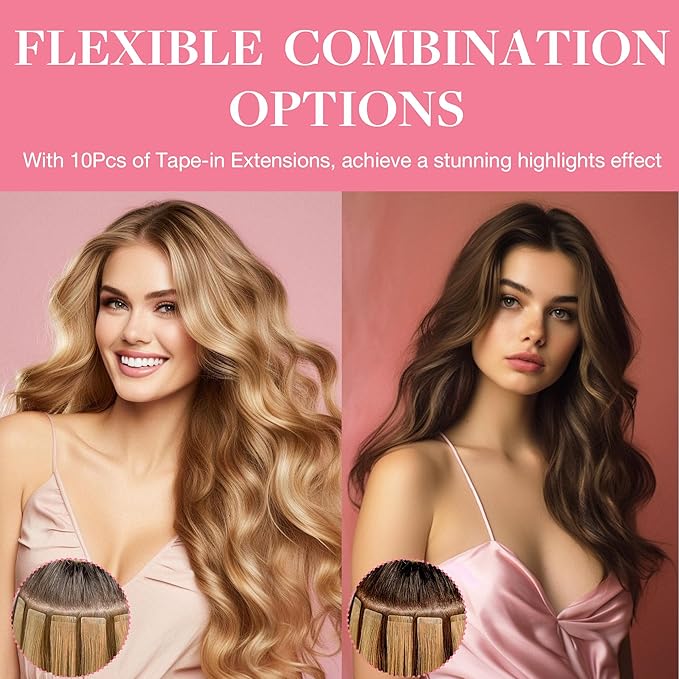 GOO GOO Tape in Hair Extensions Human Hair, 2 Dark Brown, 24inch 30g 10pcs, Skin Weft Seamless Invisible, Silky Straight with Thick Ends, Remy Human Hair
